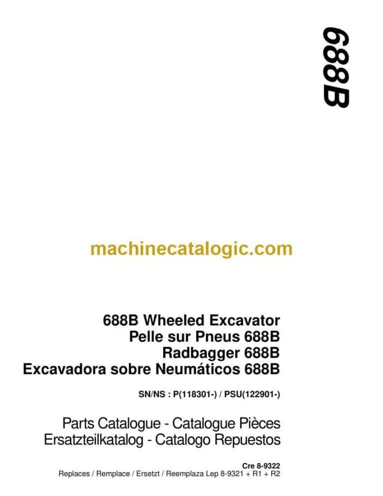 Case 688B Wheeled Excavator Parts Catalog (8-9322)