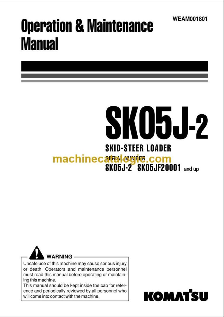 Komatsu SK05J-2 Skid Steer Loader Operation and Maintenance Manual (WEAM001801)