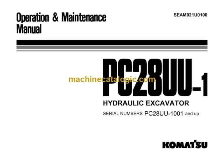 Komatsu PC28UU-1 Hydraulic Excavator Operation and Maintenance Manual (SEAM021U0100)
