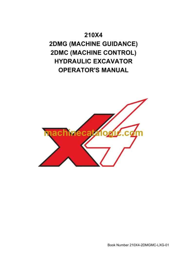 Link Belt 210X4, 2DMG, 2DMC Hydraulic Excavator Operators Manual