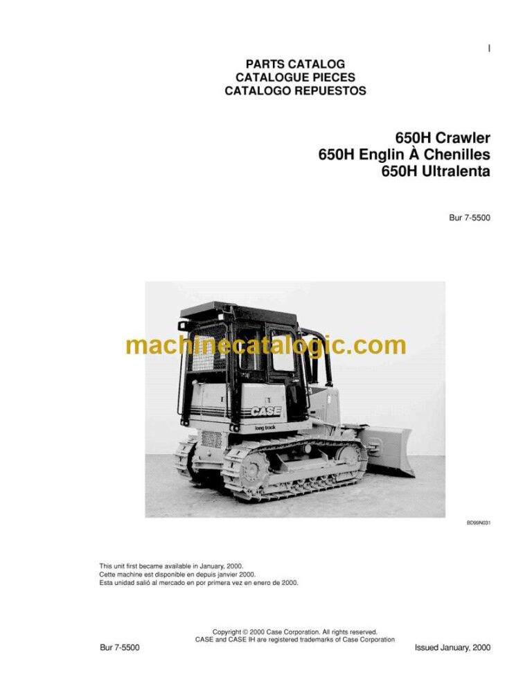 Case 650H Crawler Parts Catalog (7-5500)