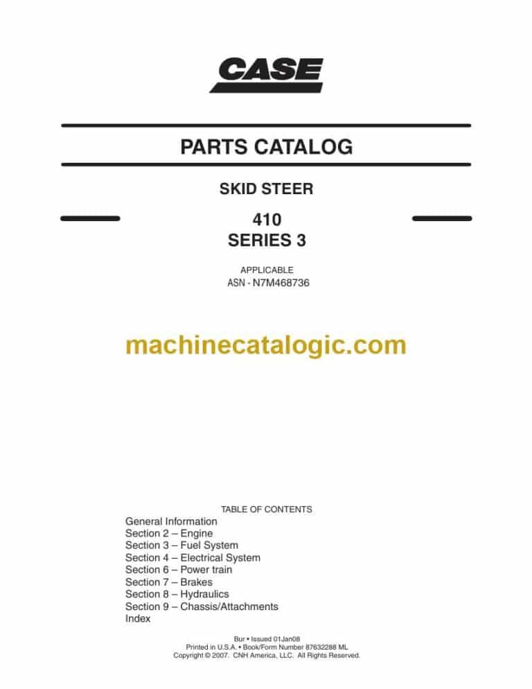 Case 410 Series 3 Skid Steer Parts Catalog (87632288ML)