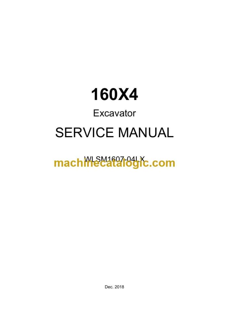 Link Belt 160X4 Excavator Service Manual