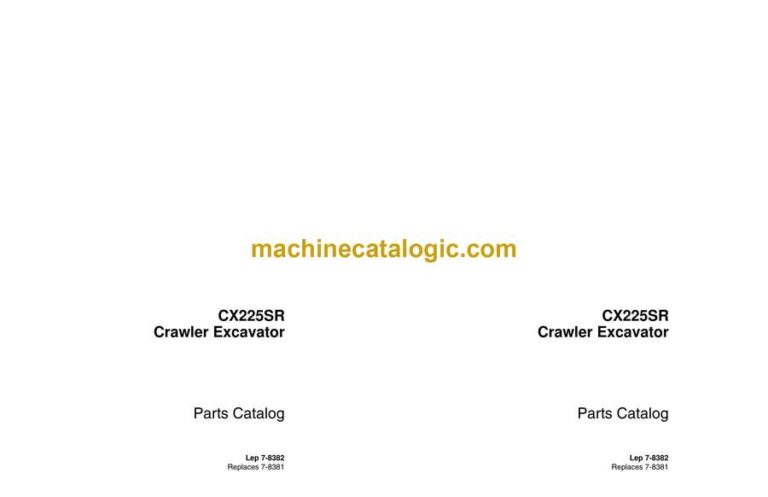 Case CX225SR Crawler Excavator Parts Catalog (7-8382_int_USN)