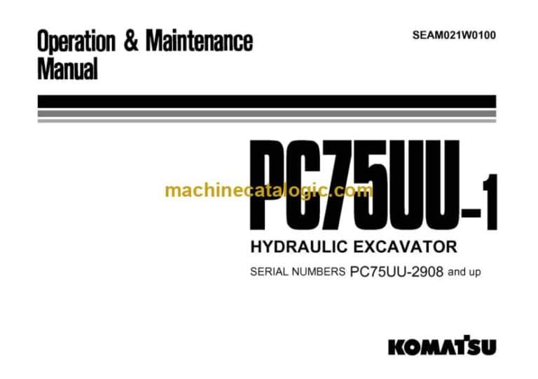 Komatsu PC75UU-1 Hydraulic Excavator Operation and Maintenance Manual (SEAM021W0100)