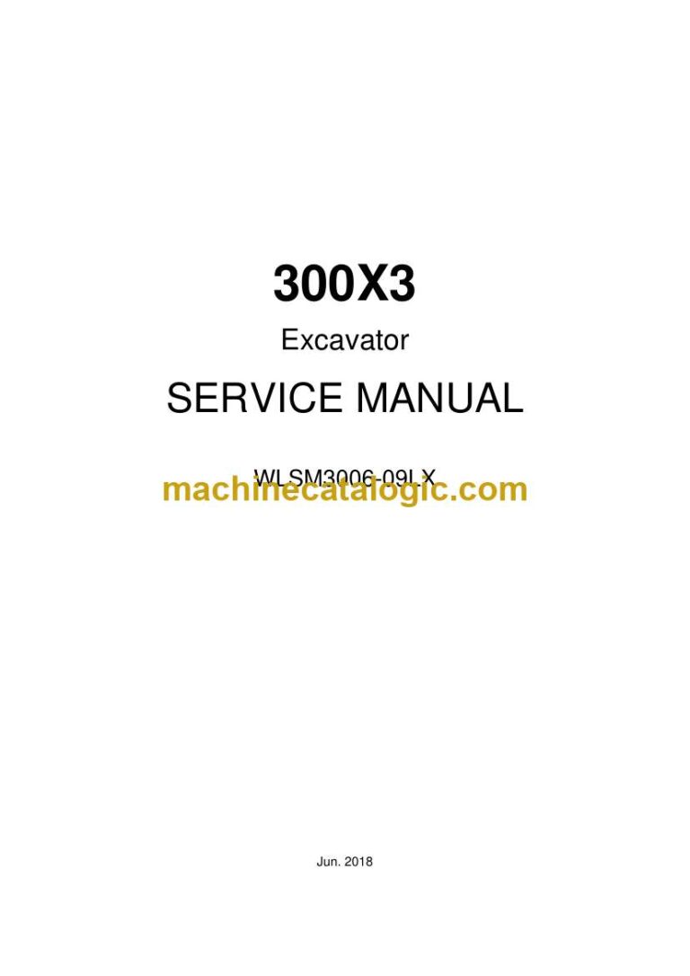 Link Belt 300X3 Excavator Service Manual