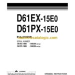 Komatsu D61EX-15E0, D61PX-15E0 Bulldozer Operation and Maintenance Manual (EEAM028002)