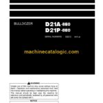 Komatsu D21A-8E0, D21P-8E0 Bulldozer Operation and Maintenance Manual (TEN00496-02)