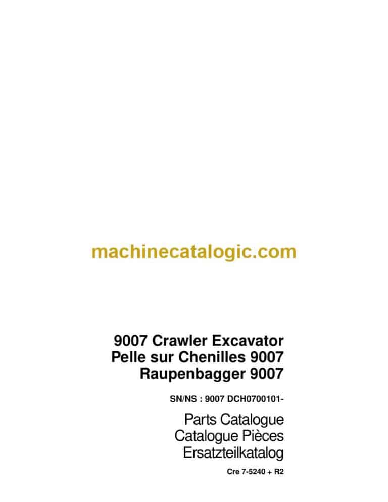 Case 9007 Crawler Excavator Parts Catalog (Cre 7-5240 + R2)