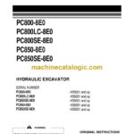 Komatsu PC800-8E0, PC800LC-8E0, PC800SE-8E0, PC850-8E0, PC850SE-8E0 Hydraulic Excavator Operation and Maintenance Manual (UENAM01073)