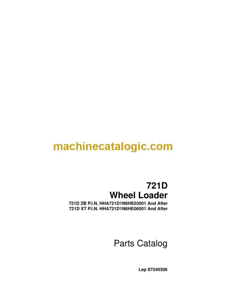 Case 721D Wheel Loader Parts Catalog (87540306)