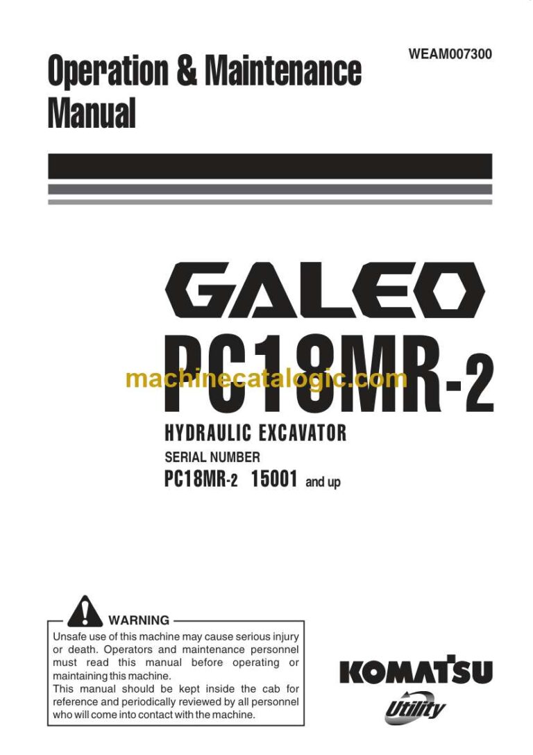 Komatsu PC18MR-2 Operation and Maintenance Manual (WEAM007300)