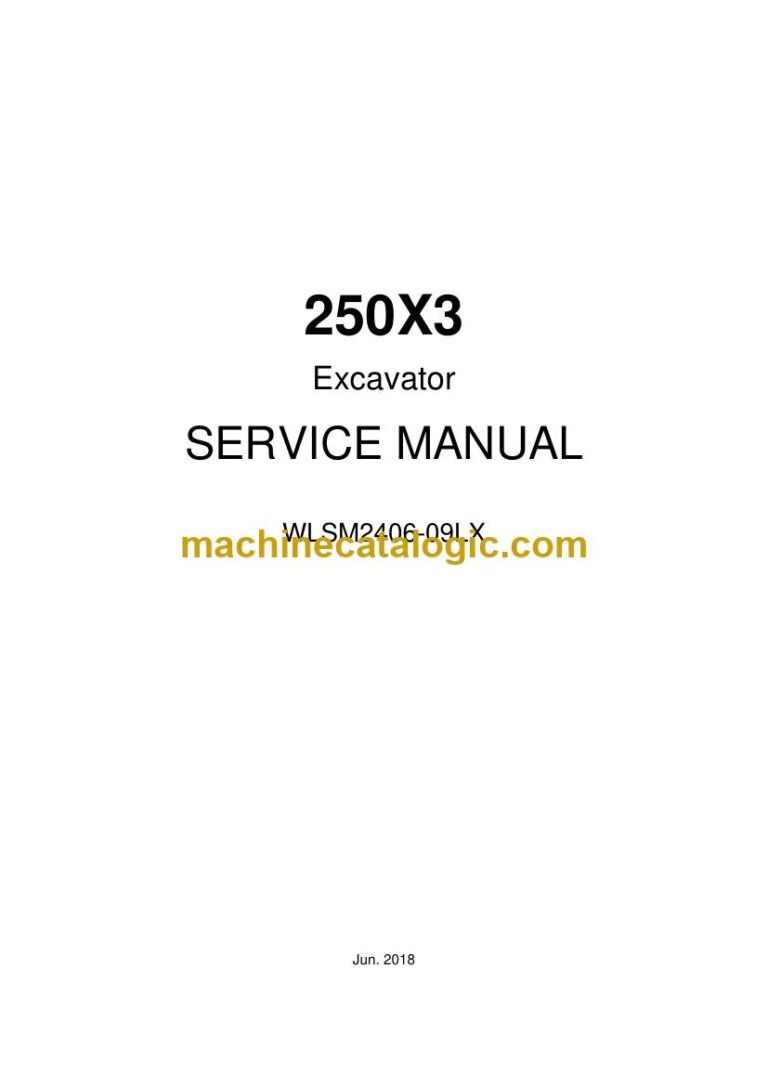 Link Belt 250X3 Excavator Service Manual