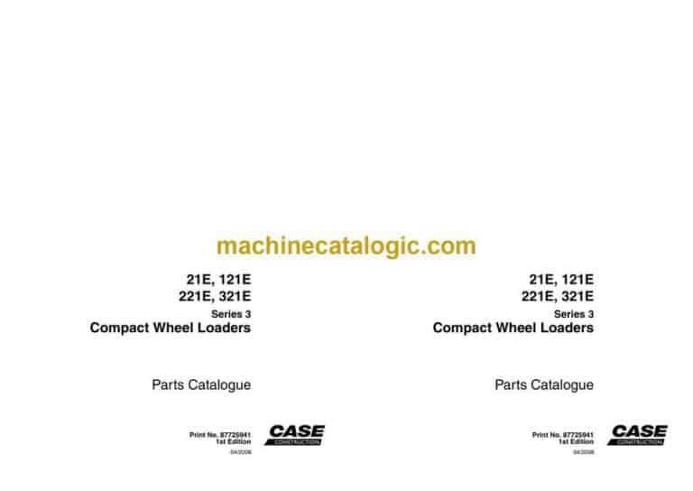 Case 21E, 121E, 221E, 321E Series 3 Compact Wheel Loaders Parts Catalog (87725941)
