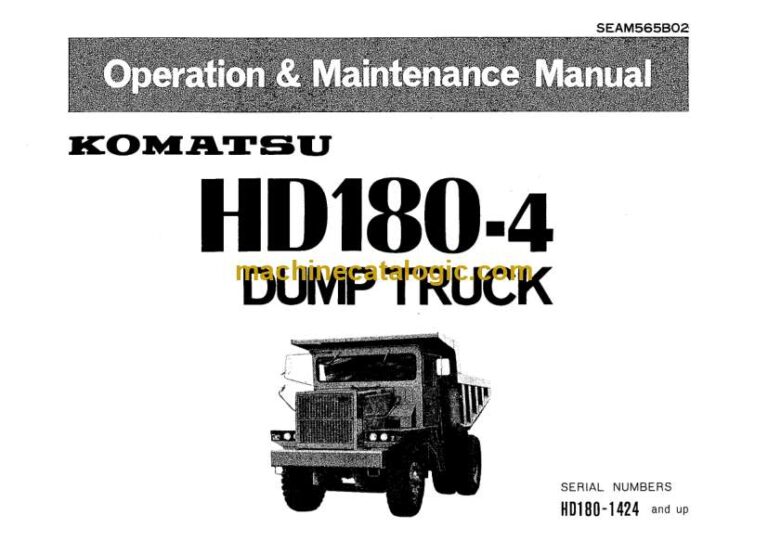 Komatsu HD180-4 Dump Truck Operation and Maintenance Manual (SEAM565B02)