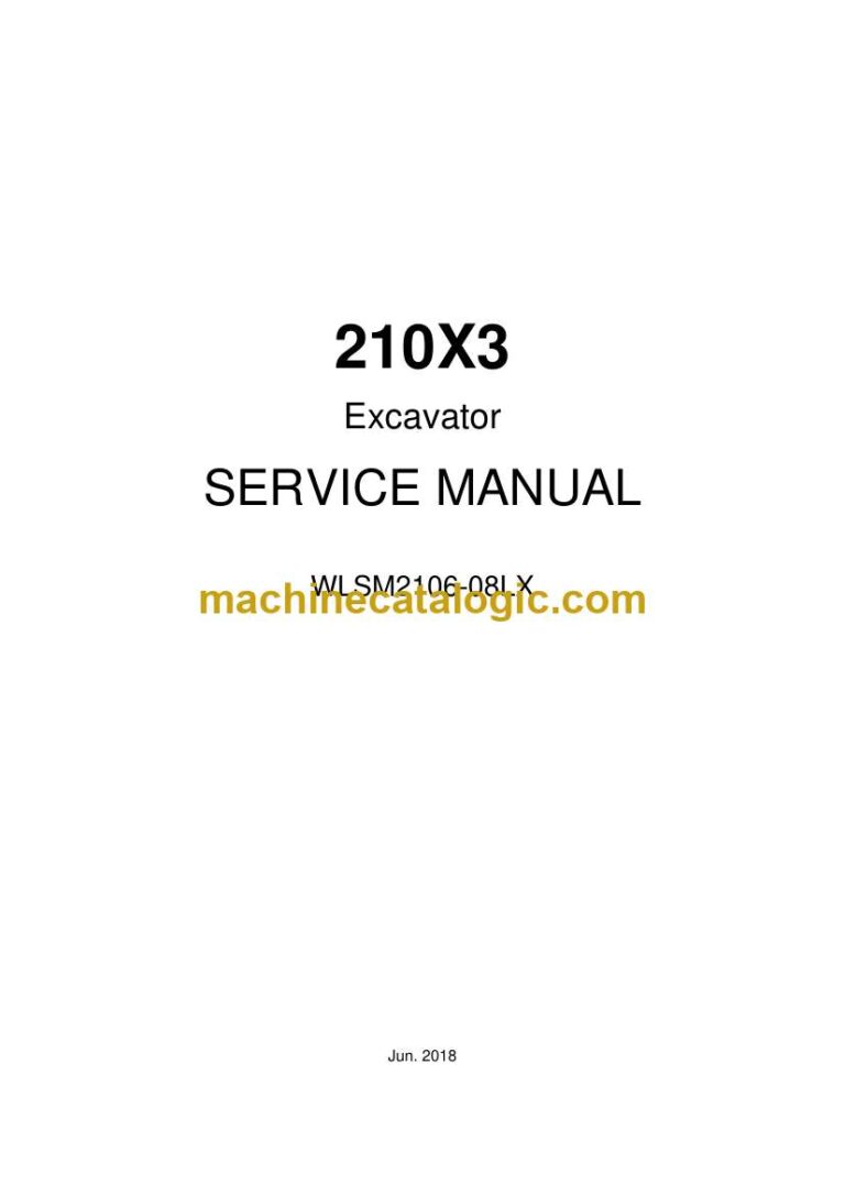 Link Belt 210X3 Excavator Service Manual