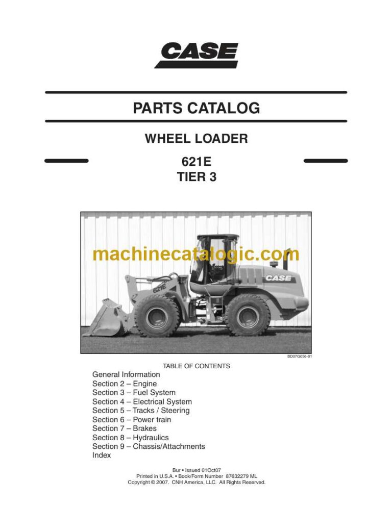 Case 621E Tier 3 Wheel Loader Parts Catalog (87632279ML)
