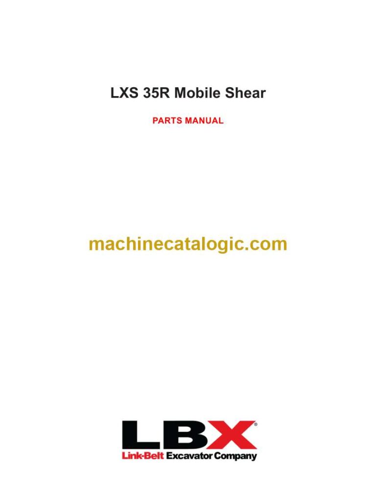 Link Belt LXS 35R Mobile Shear Parts Manual