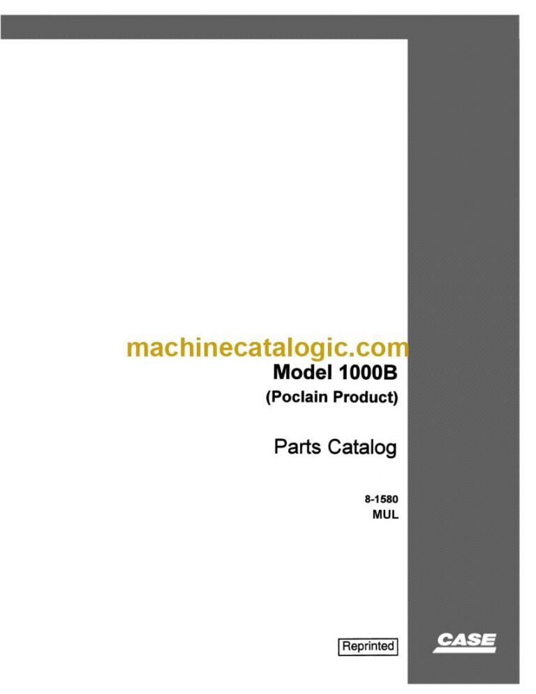Case 1000B Poclain Parts Catalog (8-1580)