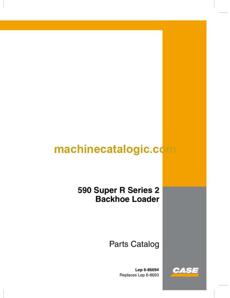 Case 590 Super R Series 2 Backhoe Loader Parts Catalog (6-86694)