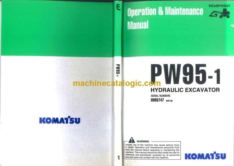 Komatsu PW95-1 Hydraulic Excavator Operation and Maintenance Manual (WEAMPW9501)