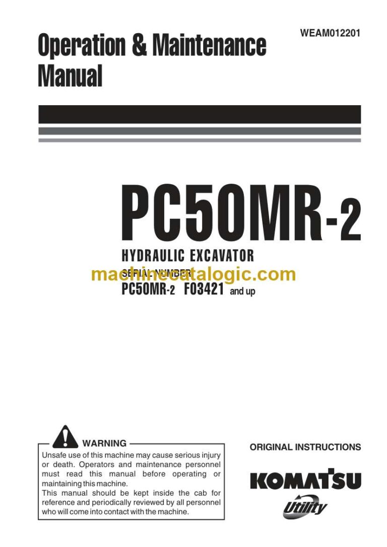 Komatsu PC50MR-2 Operation and Maintenance Manual (WEAM012201)