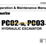 Komatsu PC02-1A, PC03-1 Hydraulic Excavator Operation and Maintenance Manual (SEAM021R0103)