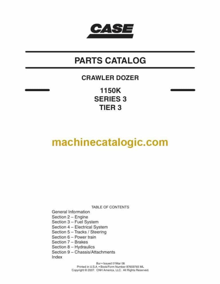 Case 1150K Series 3, Tier 3 Crawler Dozer Parts Catalog (87659765 ML)