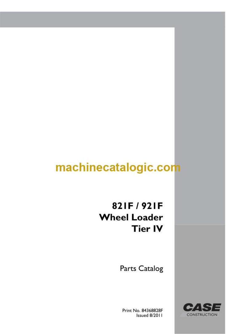 Case 821F, 921F Tier 4 Wheel Loader Parts Catalog (84368828F_A4)