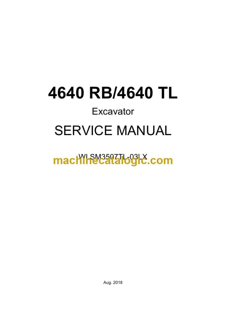 Link Belt 4640 RB, 4640 TL Excavator Service Manual