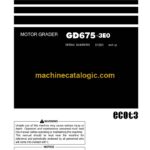Komatsu GD675-3E0 Motor Grader Operation and Maintenance Manual (TEN00150-05)