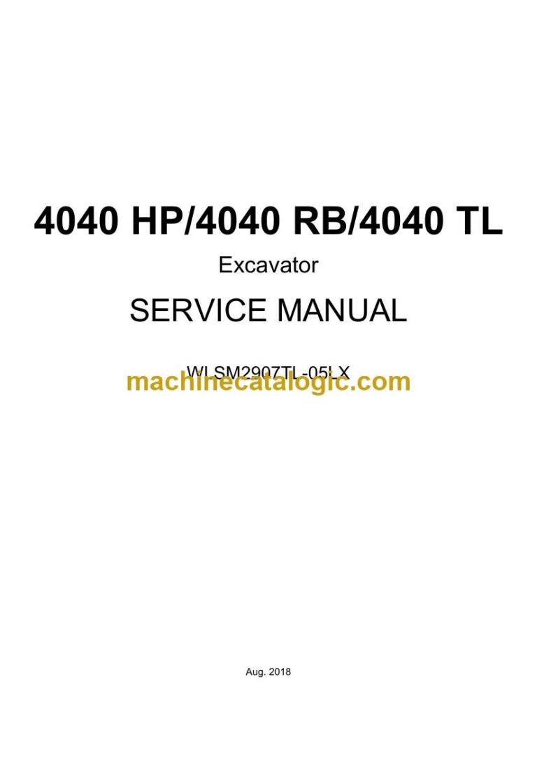 Link Belt 4040 HP, 4040 RB, 4040 TL Excavator Service Manual