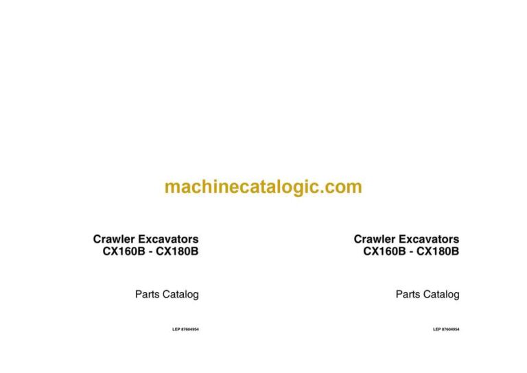 Case CX160B, CX180B Crawler Excavator Parts Catalog (87604954_int_A4N)
