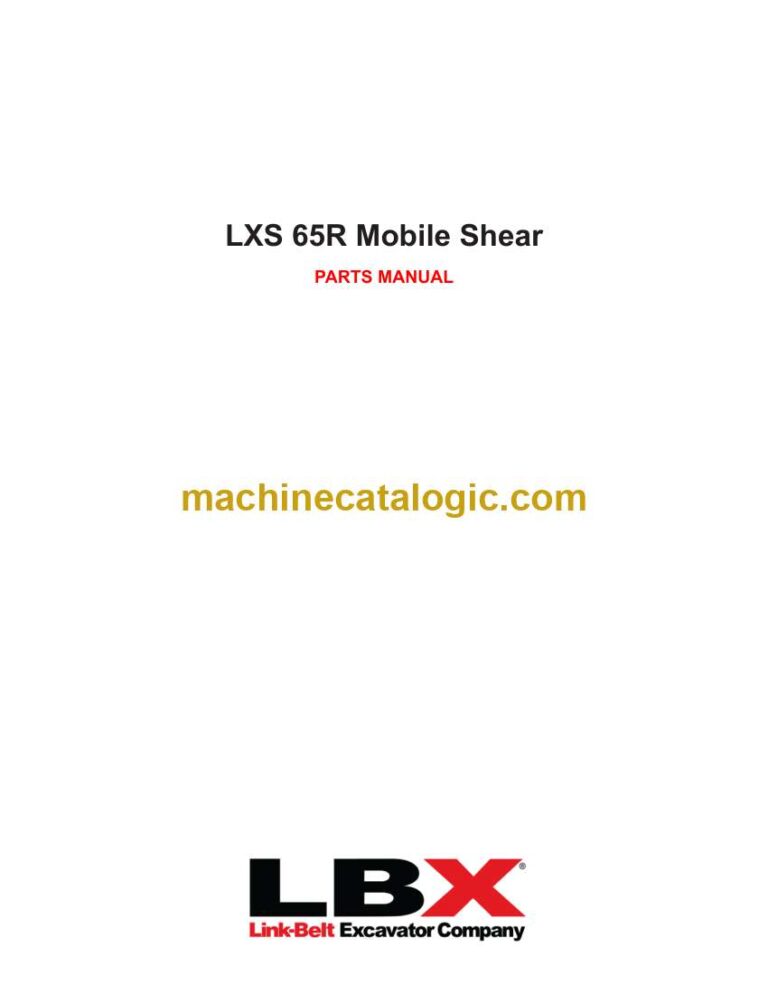 Link Belt LXS 65R Mobile Shear Parts Manual