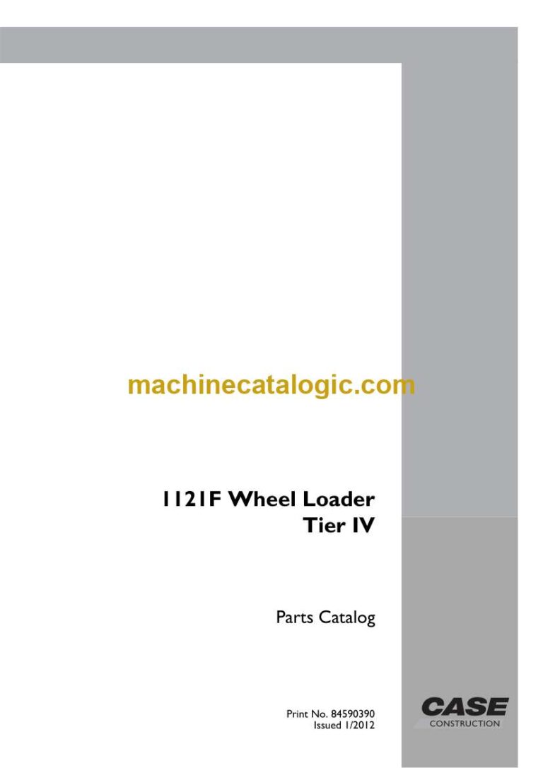 Case 1121F Tier 4 Wheel Loader Parts Catalog (84590390_A4)