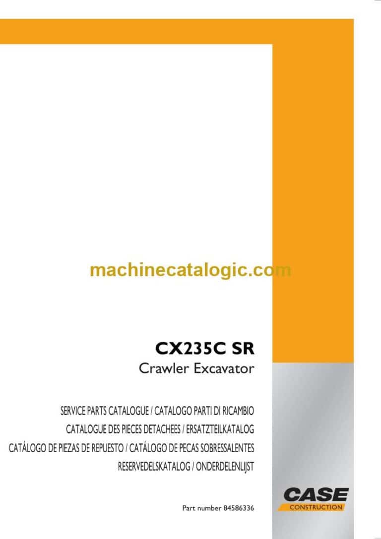 Case CX235C SR Crawler Excavator Parts Catalog (84586336)