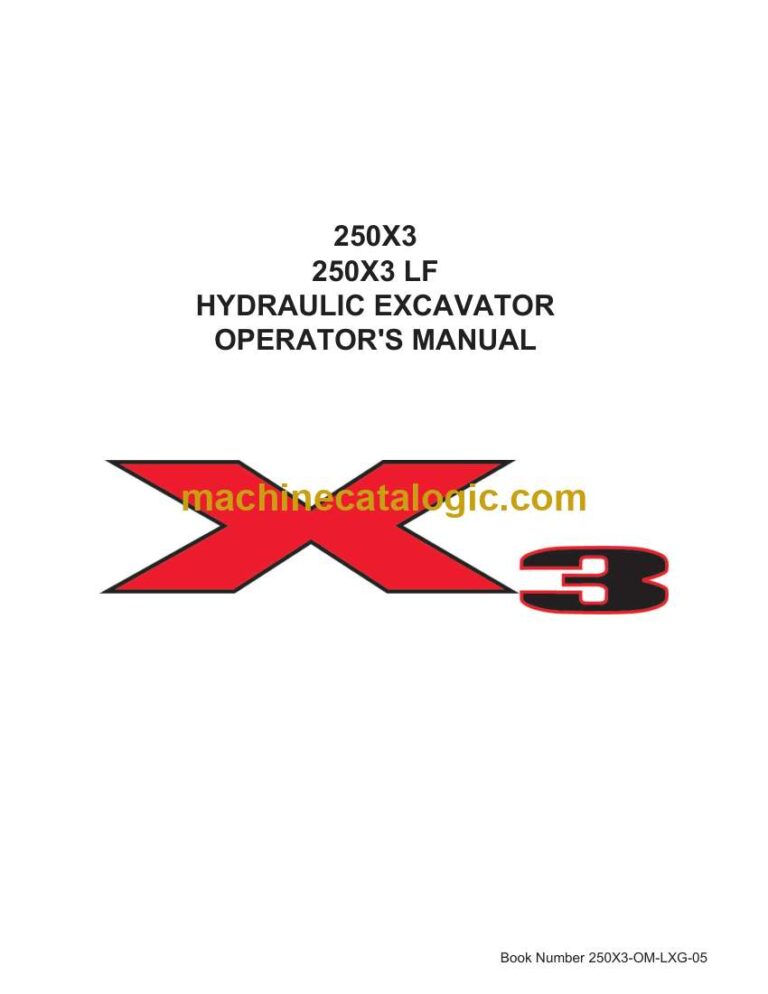 Link Belt 250X3, 250X3 LF Hydraulic Excavator Operators Manual