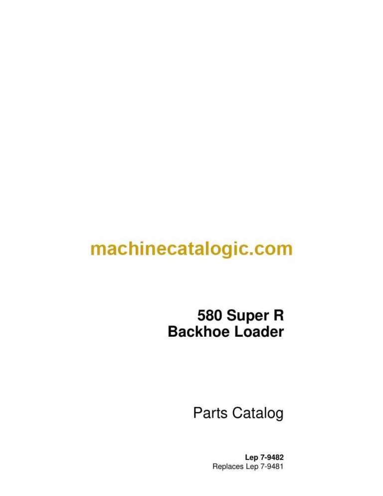 Case 580 Super R Backhoe Loader Parts Catalog (7-9482_int_USN)
