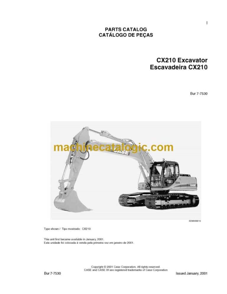 Case CX210 Excavator Parts Catalog (7-7530)