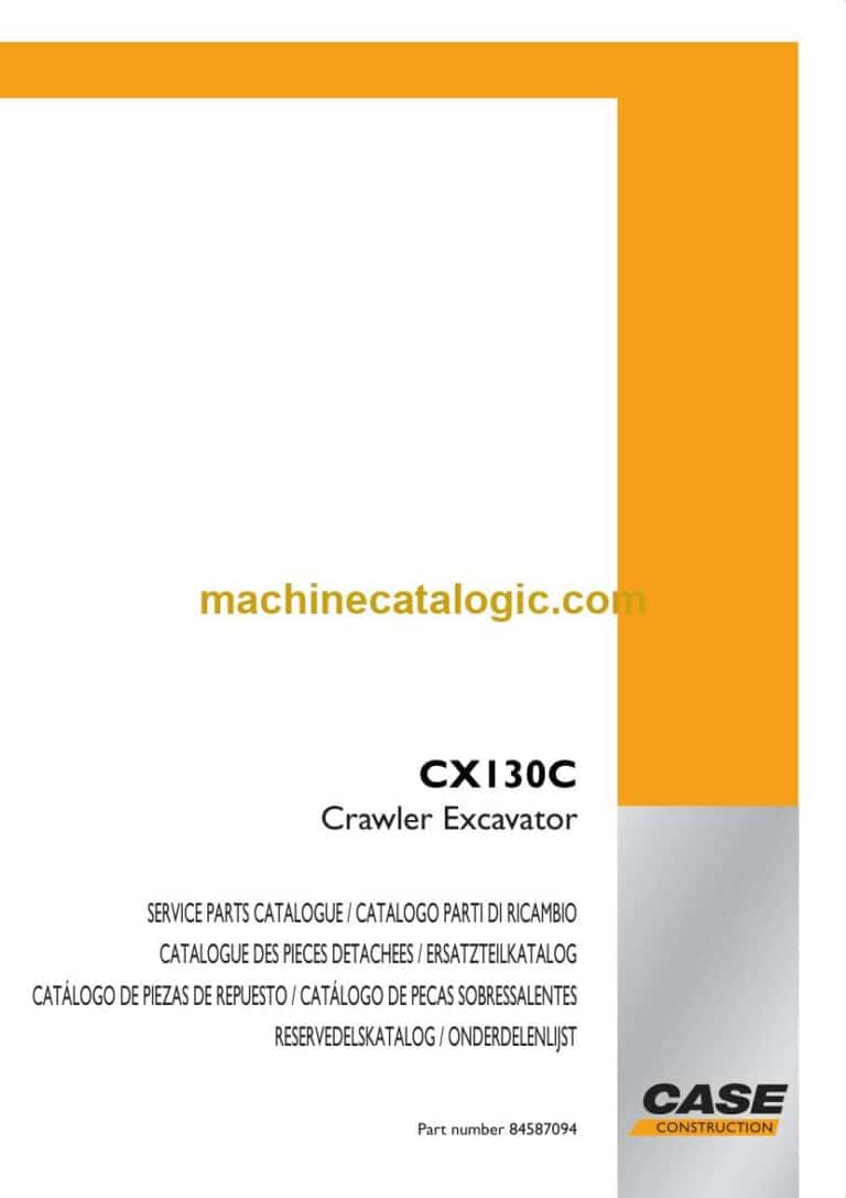 Case CX130C Crawler Excavator Parts Catalog (84587094)