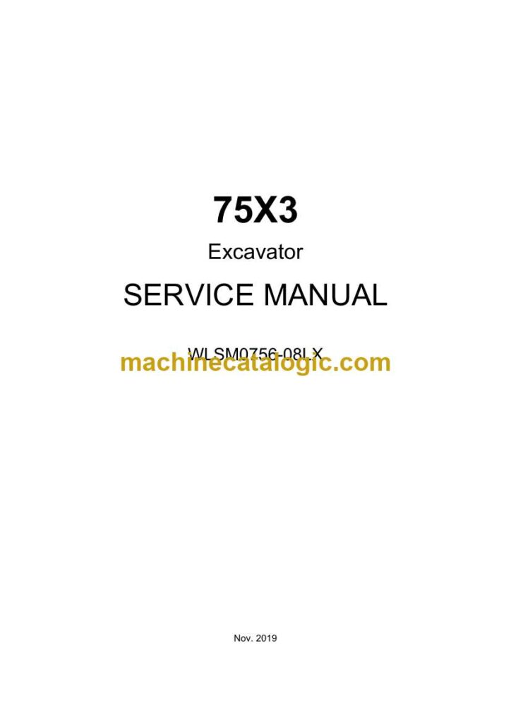 Link Belt 75X3 Excavator Service Manual
