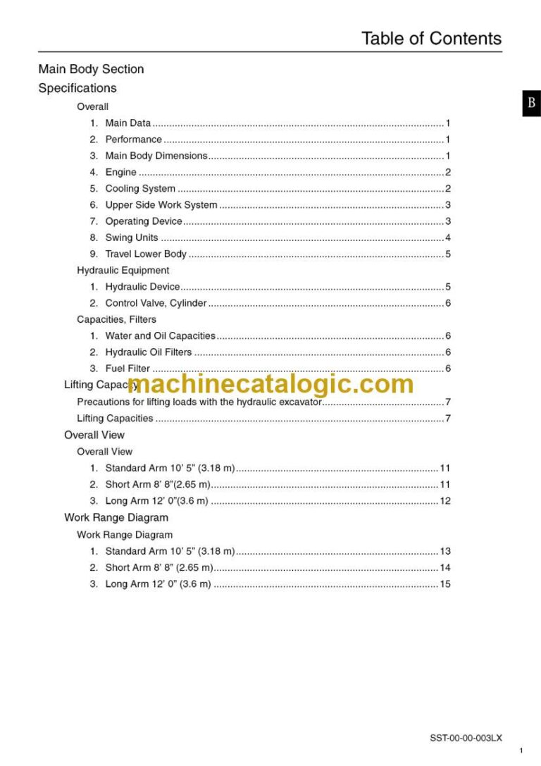 Link Belt 290X2 Excavator Shop Manual