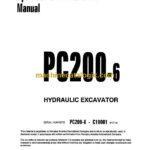 Komatsu PC200-6 Hydraulic Excavator Operation and Maintenance Manual (SEAD016301)