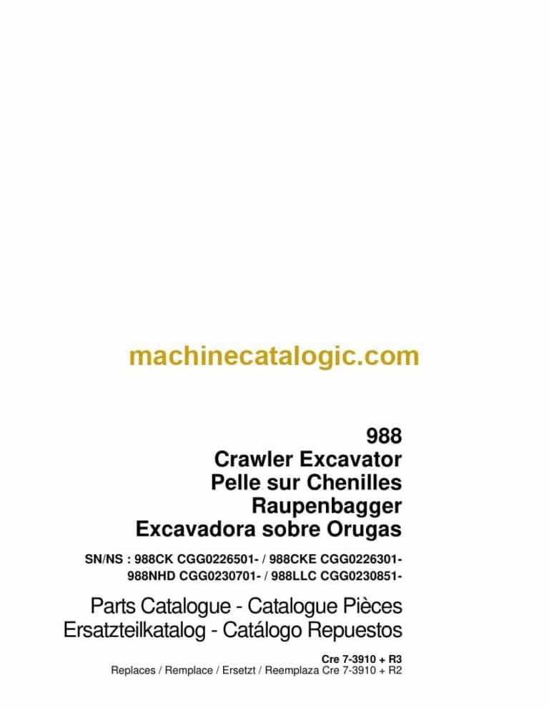 Case 988 Wheeled Excavator Parts Catalog (7-3910+R3_int_USN)