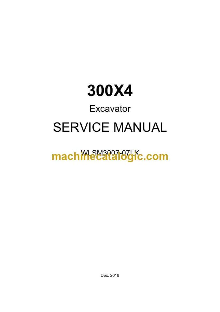 Link Belt 300X4 Excavator Service Manual