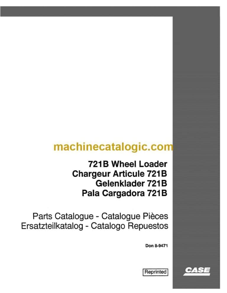 Case 721B Wheel Loader Parts Catalog (8-9471)