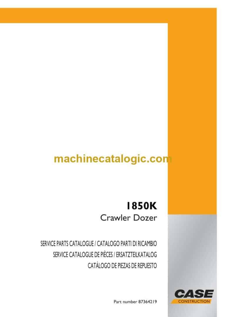 Case 1850K Crawler Dozer Parts Catalog (87364219)