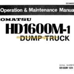 Komatsu HD1600M-1 Dump Truck Operation and Maintenance Manual (SEAM0582A07)