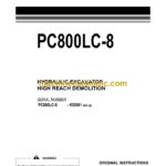 Komatsu PC800LC-8 Hydraulic Excavator Operation and Maintenance Manual (UENAM00791)