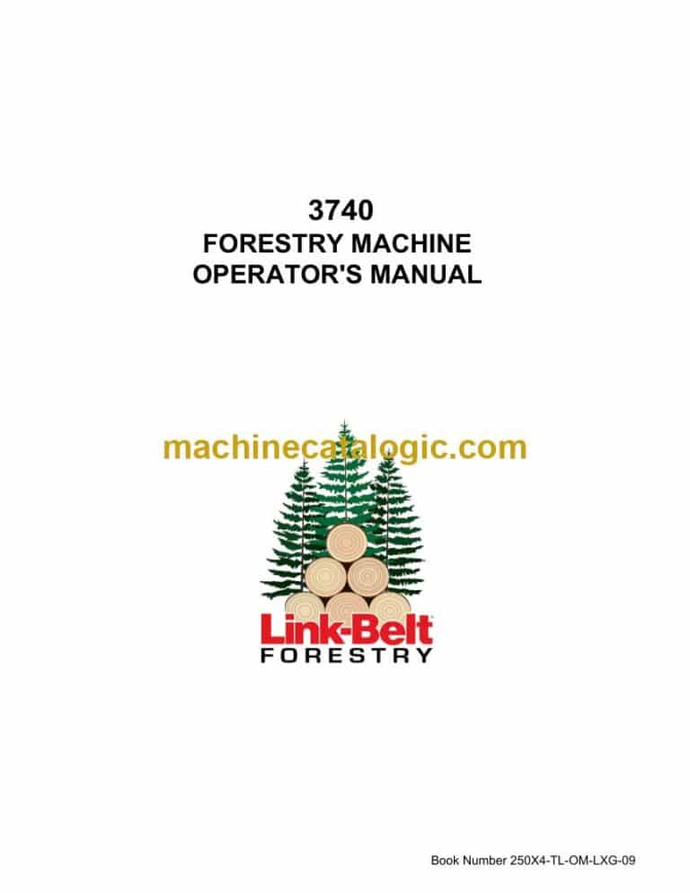 Link Belt 3740 Forestry Machine Operators Manual